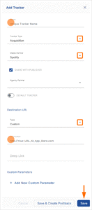 Spotify Acquisition Tracker Settings