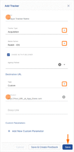 Reddit Acquisition Tracker Settings