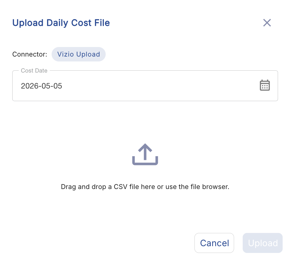 CSV upload box